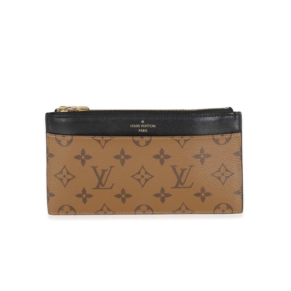 LOUIS VUITTON MONOGRAM REVERSE PURSE BROWN BLACK